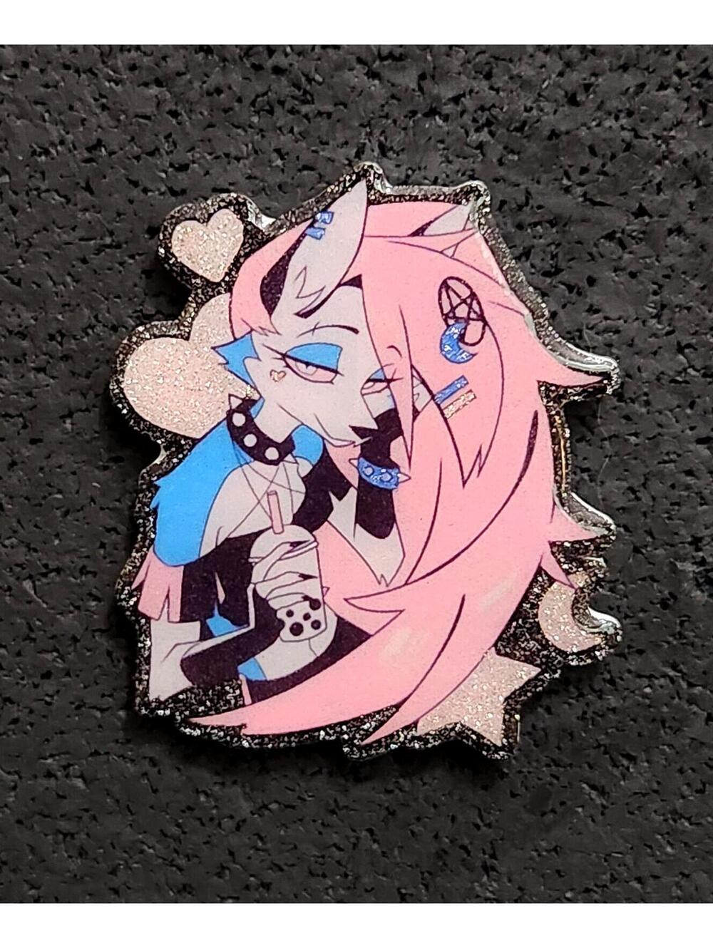 Loona glitter pin - Hazbin Hotel